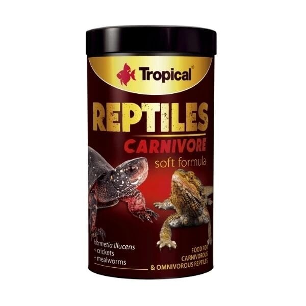 Tropical Reptiles Carnivore Soft Etobur ve Omnivor Sürüngenler için Yem 250 Ml 65 Gr