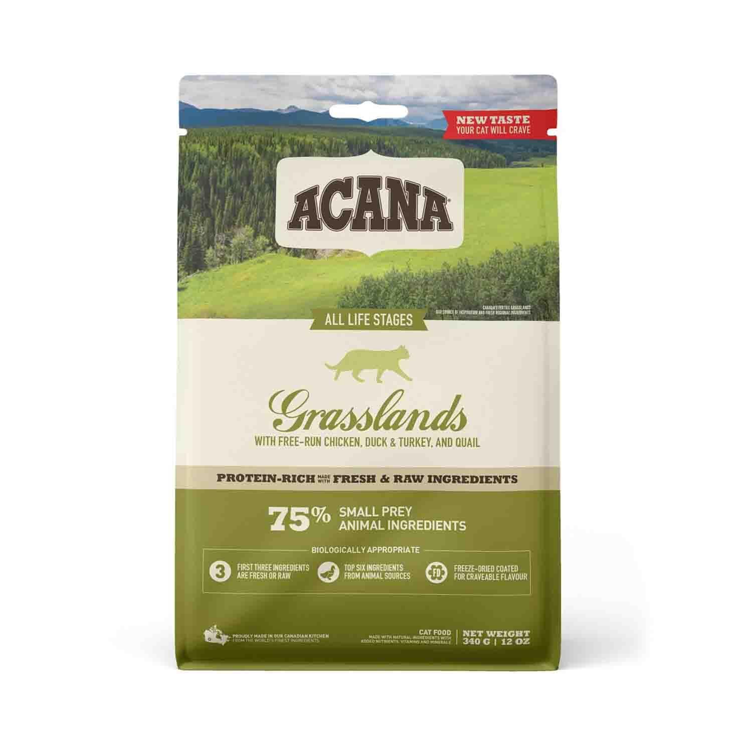 Acana Grasslands Ördekli ve Tavuklu Tahılsız Tüm Irk ve Yaşam Evreleri İçin Kedi Maması 1,8 kg