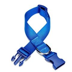 Doggie Classic  Dokuma Köpek Boyun Tasması Medium Mavi 2,5x40-50 Cm