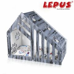 Lepus Luxury Villa Kedi ve Küçük Köpek Yuvası Gri 36x62x75h cm