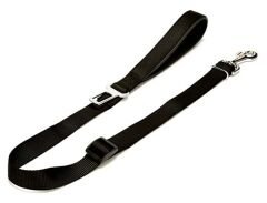 Doggie Dokuma Emniyet Kemerli Köpek Gezdirme Tasma Aparatı Medium Siyah 2.5x80-120 Cm