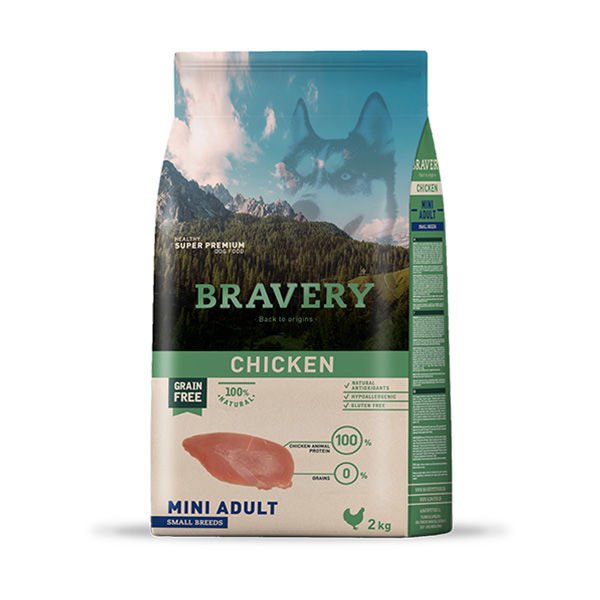 Bravery Küçük Irk Tavuklu Tahılsız Yetişkin Köpek Maması 2 Kg