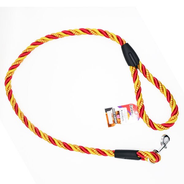 Euro Dog Spiral Desenli  Köpek Uzatma Tasması Kırmızı/Sarı 18 Mm 120 Cm