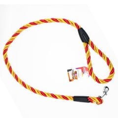 Euro Dog Spiral Desenli  Köpek Uzatma Tasması Kırmızı/Sarı 18 Mm 120 Cm