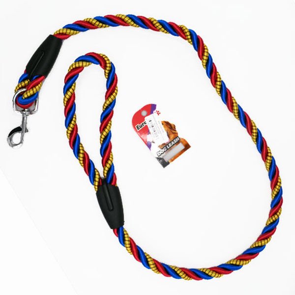 Euro Dog Spiral Desenli Köpek Uzatma Tasması Mavi/Sarı 18 Mm 120 Cm