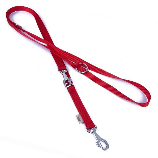 Doggie Classic Dokuma Köpek Gezdirme Tasması Medium Kırmızı 2x120-190 Cm