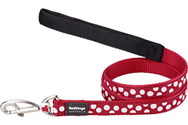 Red Dingo Kırmızı Beyaz Benekli Köpek Uzatma Tasması 15 Mm