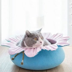 Pets Çiçek Şekilli Kedi Yatağı Mavi/Pembe 50x15 Cm