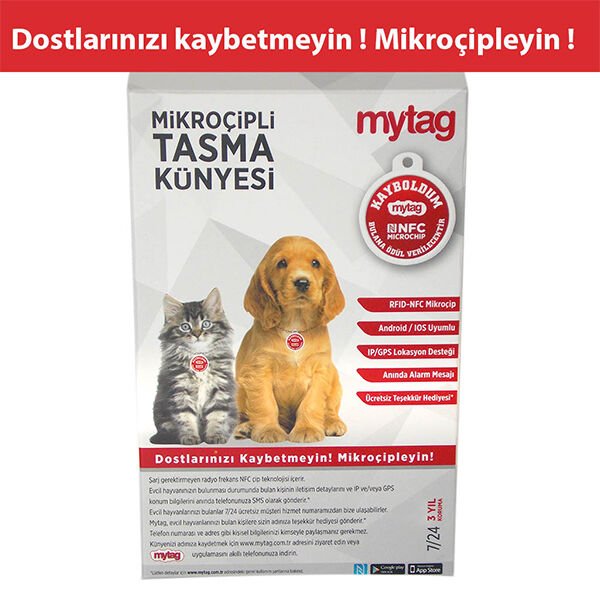 Mytag Mikro Çipli Köpek Tasma Künyesi