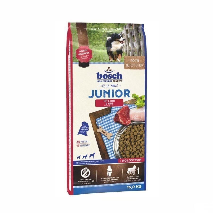 Bosch Kuzu Etli ve Pirinçli Glutensiz Yavru Köpek Maması 15 kg