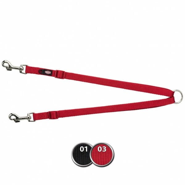 Trixie İkili Köpek Gezdirme Tasması Kırmızı Medium 15 Mm 40-70 Cm