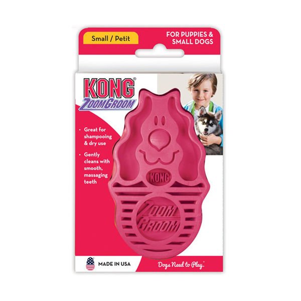 Kong ZoomGroom Köpek Yıkama ve Tüy Fırçası Pembe 11 Cm