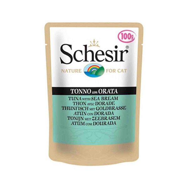 Schesir Ton Balıklı ve Çipura Pouch Konserve Yetişkin Kedi Maması 1 Adet 100 Gr