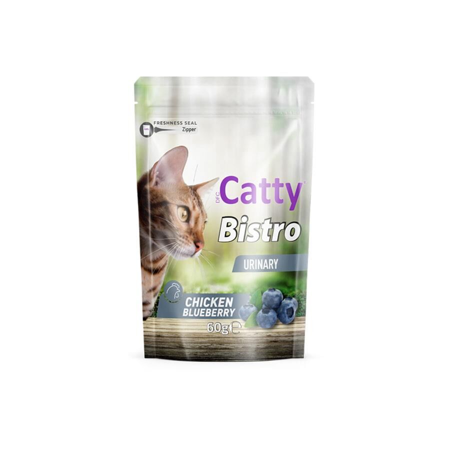 Catty Bistro Üriner Tavuklu ve Yaban Mersinli Kedi Ödül Maması 60 Gr