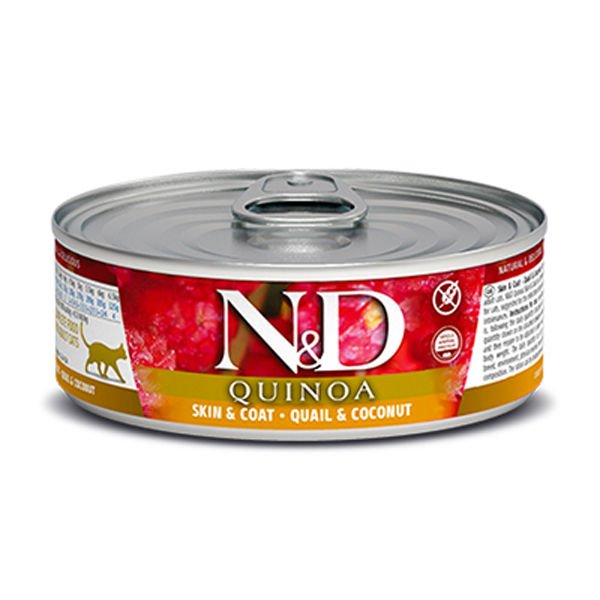 N&D Quinoa Skin Bıldırcın ve Hindistan Cevizli Konserve Kedi Maması 80 Gr