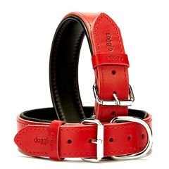 Doggie Fırstclass Köpek Deri Boyun Tasması Medium Kırmızı 3,5x47-55 Cm