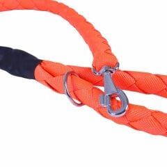 Doggie Örgülü Dokuma Köpek Gezdirme Tasması Medium Turuncu 3x100 Cm