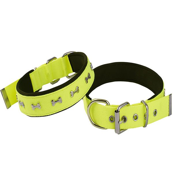 Actirex Neon Kemik Desenli Köpek Boyun Tasması Sarı Small 2.5x37-45 Cm