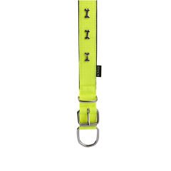 Actirex Neon Kemik Desenli Köpek Boyun Tasması Sarı Small 2.5x37-45 Cm