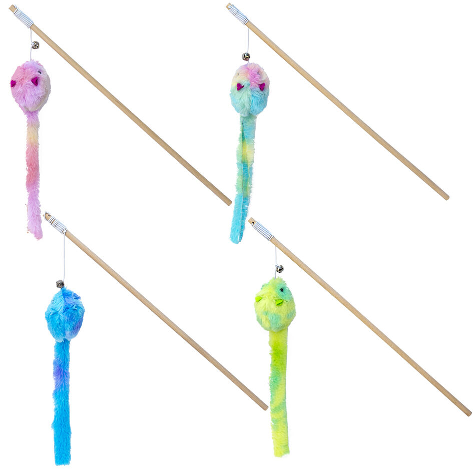 Eastland Ahşap Saplı Peluş Fareli Kedi Oltası 40 cm 1 Adet