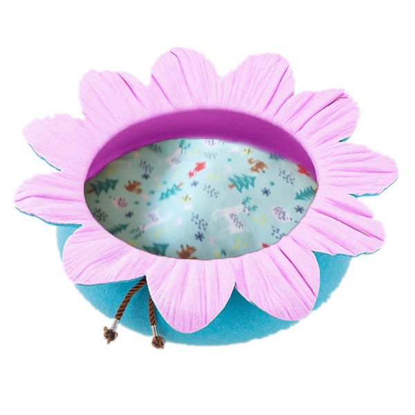 Pets Çiçek Şekilli Kedi Yatağı Pembe/Turuncu 50x15 Cm