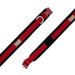 Doggie Havalı Dokuma Köpek Boyun Tasması Medium Kırmızı 1.5x30-40 Cm