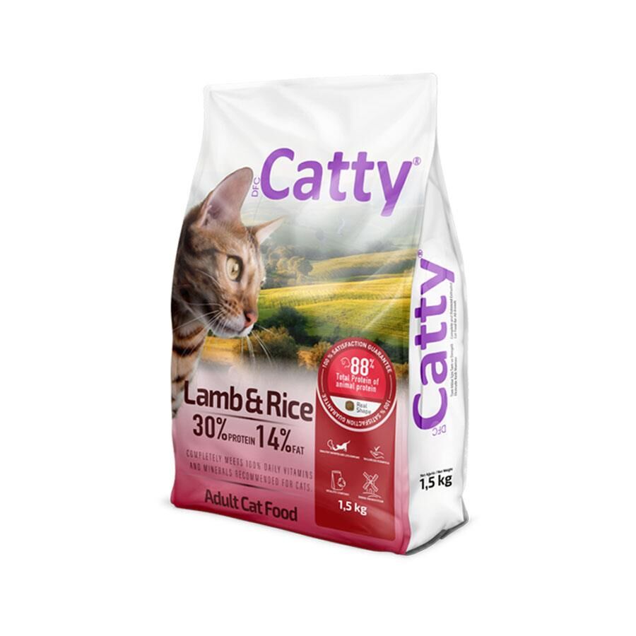 Catty Kuzulu ve Pirinçli Yetişkin Kedi Maması 1,5 Kg