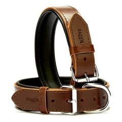 Doggie Fırstclass Köpek Deri Boyun Tasması Large Kahverengi 3,5x52-60 Cm