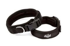 Doggie Havalı Dokuma Köpek Boyun Tasması Medium Siyah 2x35-45 Cm
