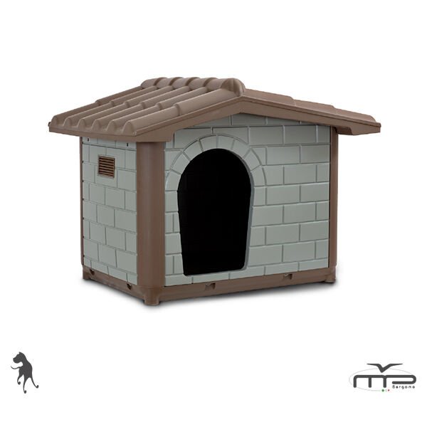 Mp Classic Kennel Duvar Desenli Köpek Kulübesi Gri/Kahverengi Xlarge 119x91x88 Cm
