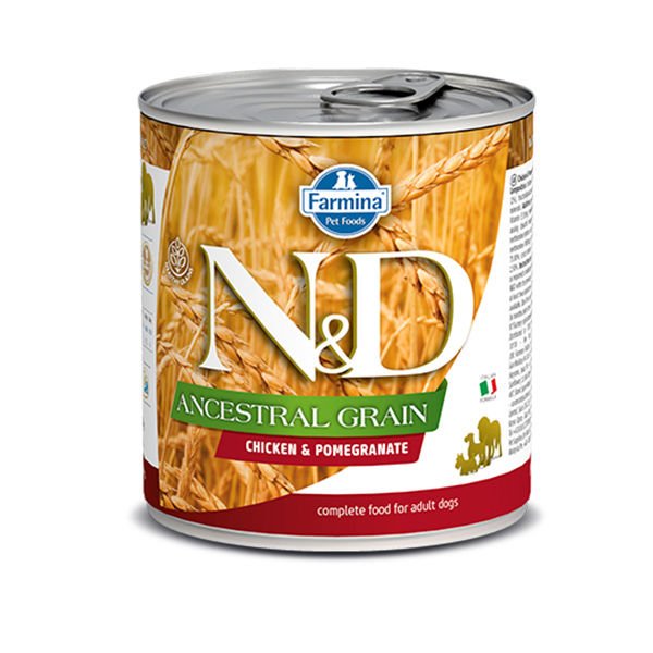 N&D Düşük Tahıllı Tavuk ve Narlı Konserve Köpek Maması 285 Gr