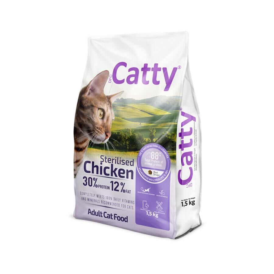 Catty Tavuklu Kısırlaştırılmış Yetişkin Kedi Maması 1,5 Kg