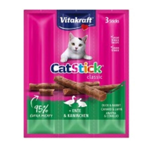 Vitakraft Sticks Tavşan ve Ördek Etli Kedi Ödülü 3x6 Gr