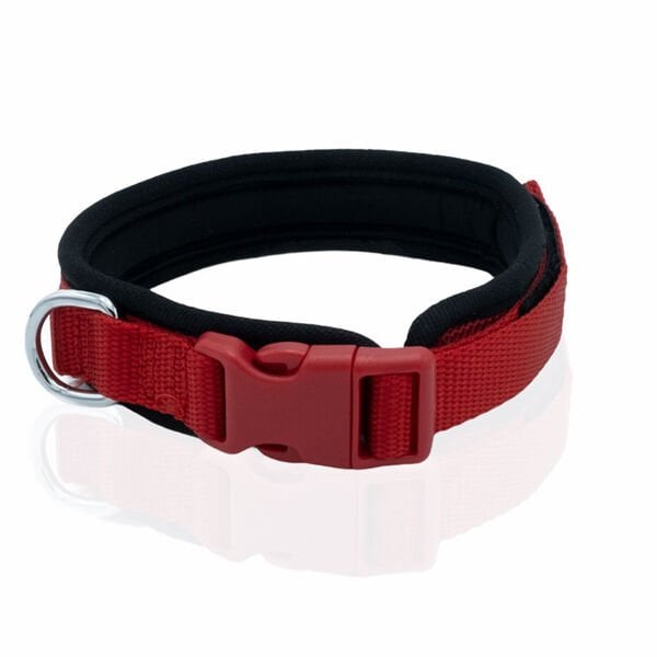 Doggie Havalı Dokuma Köpek Boyun Tasması Medium Kırmızı 2.5x40-50 Cm