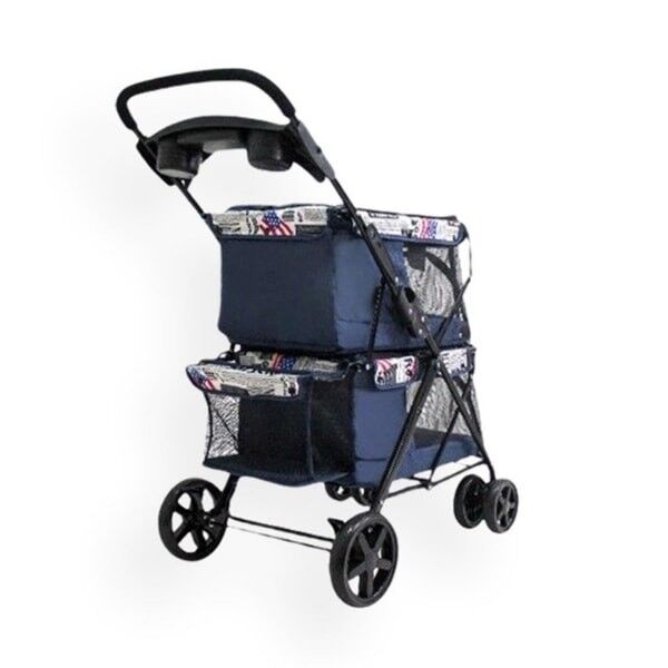 Zampa Twins Kedi ve Köpek Arabası Siyah 51x85x100 Cm