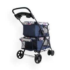 Zampa Twins Kedi ve Köpek Arabası Siyah 51x85x100 Cm