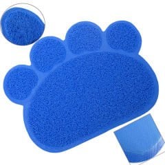 Euro Cat Mat Kedi Pati Desenli Paspası Mavi 60x45 Cm