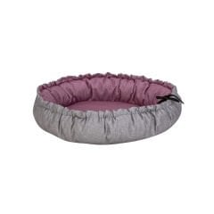Pet Comfort Sunflower Çift Taraflı Kedi ve Köpek Yatağı Pembe/Gri 60 Cm