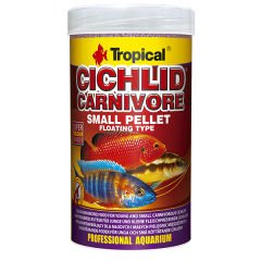 Tropical Cichlid Carnıvore Pellet Etobur Cichlid Balıkları için Renklendirici Balık Yemi Small 1000 Ml 360 Gr