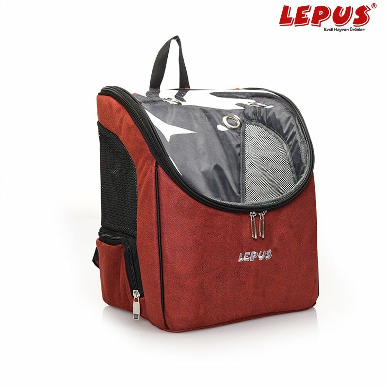 Lepus Sırt Köpek Taşıma Çantası Bordo 30x25x40 Cm