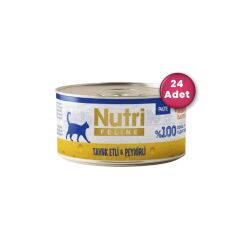 Nutri Feline Tavuk Etli ve Peynirli Tahılsız Yetişkin Kedi Konservesi 70 gr X 24 Adet