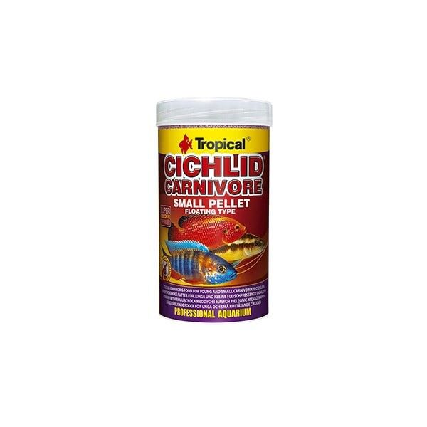 Tropical Cichlid Carnivore Pellet Etobur Cichlid Balıkları için Renklendirici Balık Yemi Small 360 Gr
