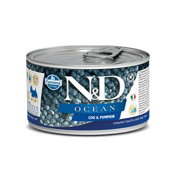 N&D Ocean Morina Balığı ve Balkabaklı Tahılsız Yetişkin Konserve Köpek Maması 1 Adet 140 Gr