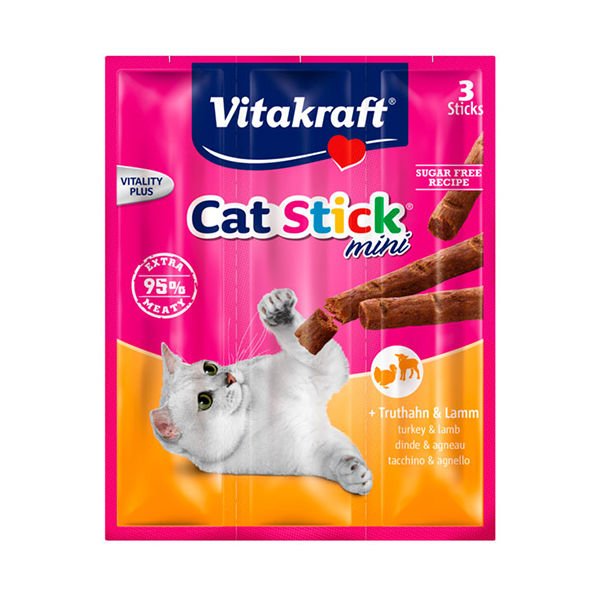 Vitakraft Sticks Hindi ve Kuzu Etli Kedi Ödül Maması 3x6 Gr