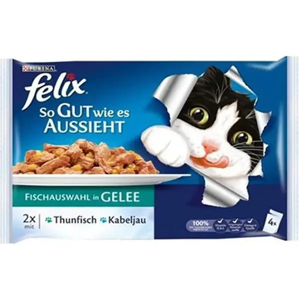 Felix Morina ve Ton Balıklı Yaş Kedi Maması 1 Adet 4x85 Gr
