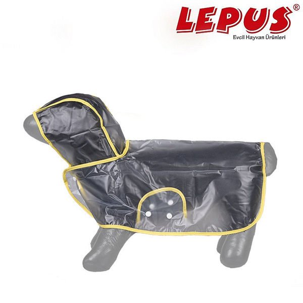 Lepus Kedi ve Köpek İçin Şeffaf Yağmurluk Sarı M 26x40x26h cm
