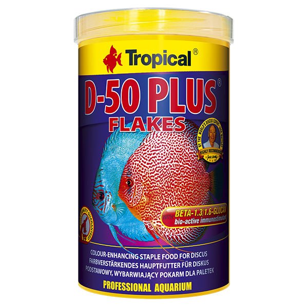 Tropical D-50 Plus Discus Balıkları için Renklendirici Pul Balık Yemi 1000 Ml 200 Gr