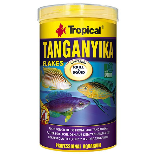 Tropical Tanganyika Flakes Tanganyika Cichlid Balıkları için Pul Balık Yemi 1000 Ml 200 Gr