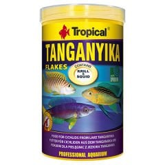 Tropical Tanganyika Flakes Tanganyika Cichlid Balıkları için Pul Balık Yemi 1000 Ml 200 Gr