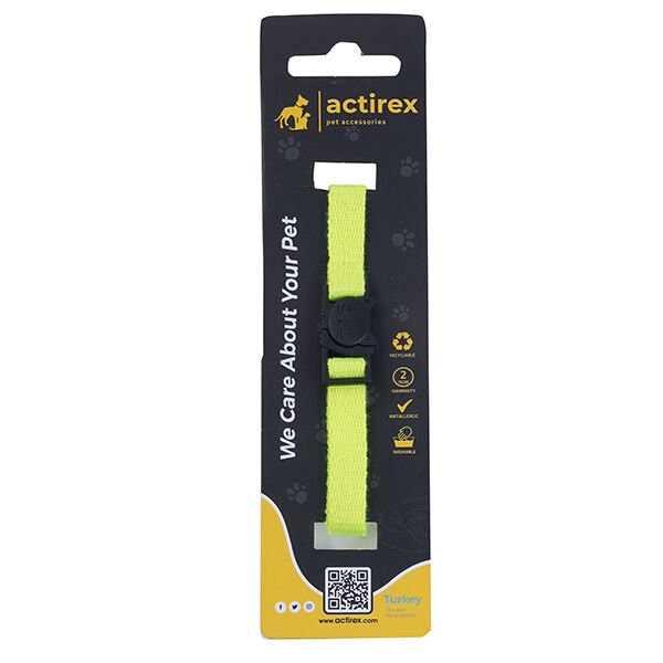 Actirex Neon Kedi Boyun Tasması Sarı 1x30 Cm